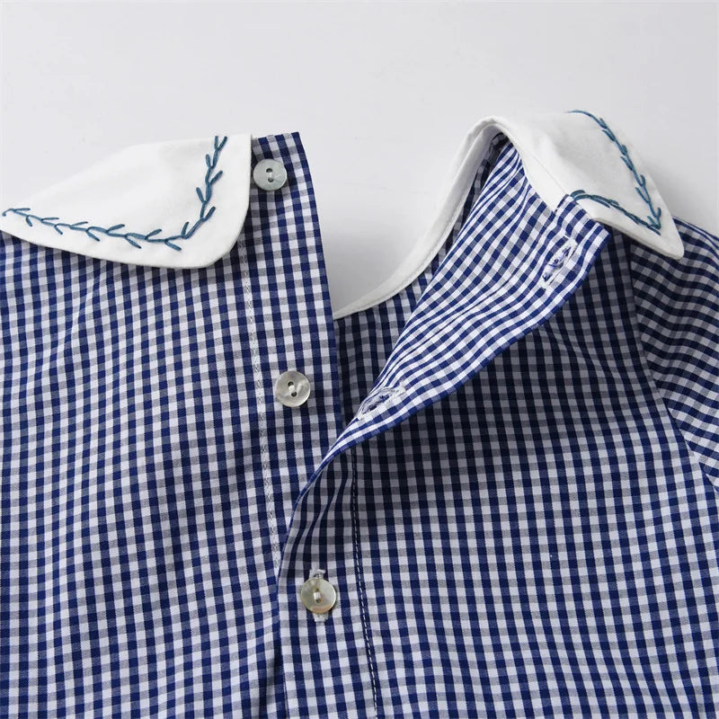 Infant Boutique Baby Boy One Piece Embroideried Romper