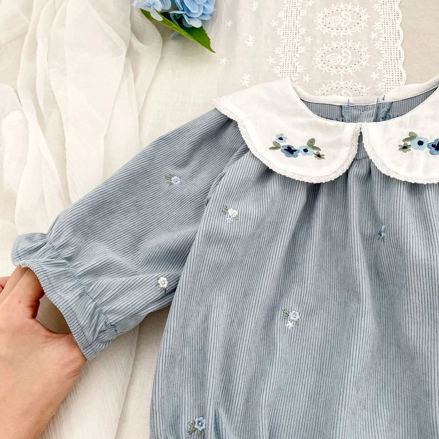 2025 New Toddler Baby Girls Romper Spring Children Clothes Ruffled Long Sleeved Cotton Baby Clothing Flower Baby Girls Jumpsuit