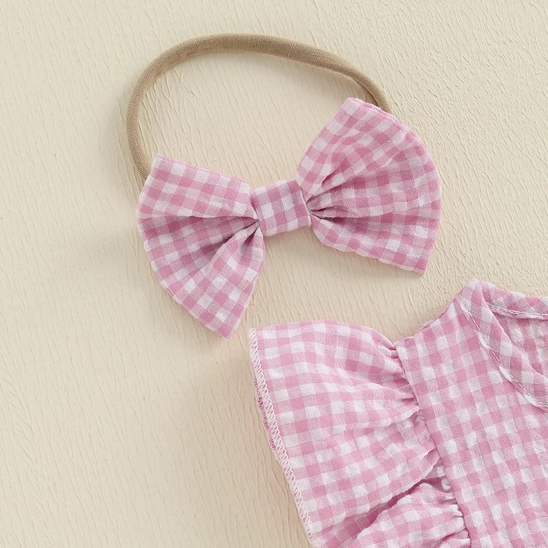 I Heart Dad Gingham Set — Romper &  Headband