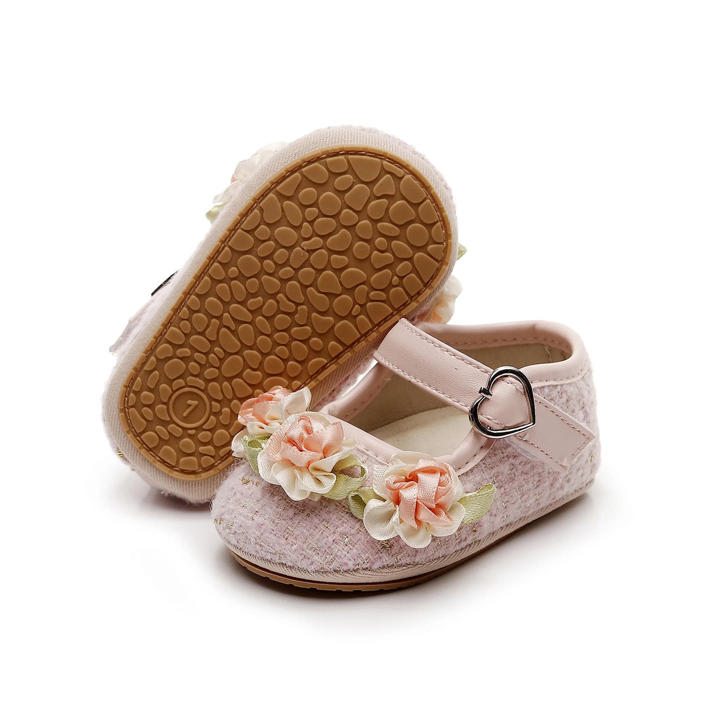 Cute Baby Girls Floral Princess Shoes with Non-Slip Sole