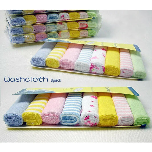 Soft Baby Washcloth Set – 8 Pack Pastel Assortment