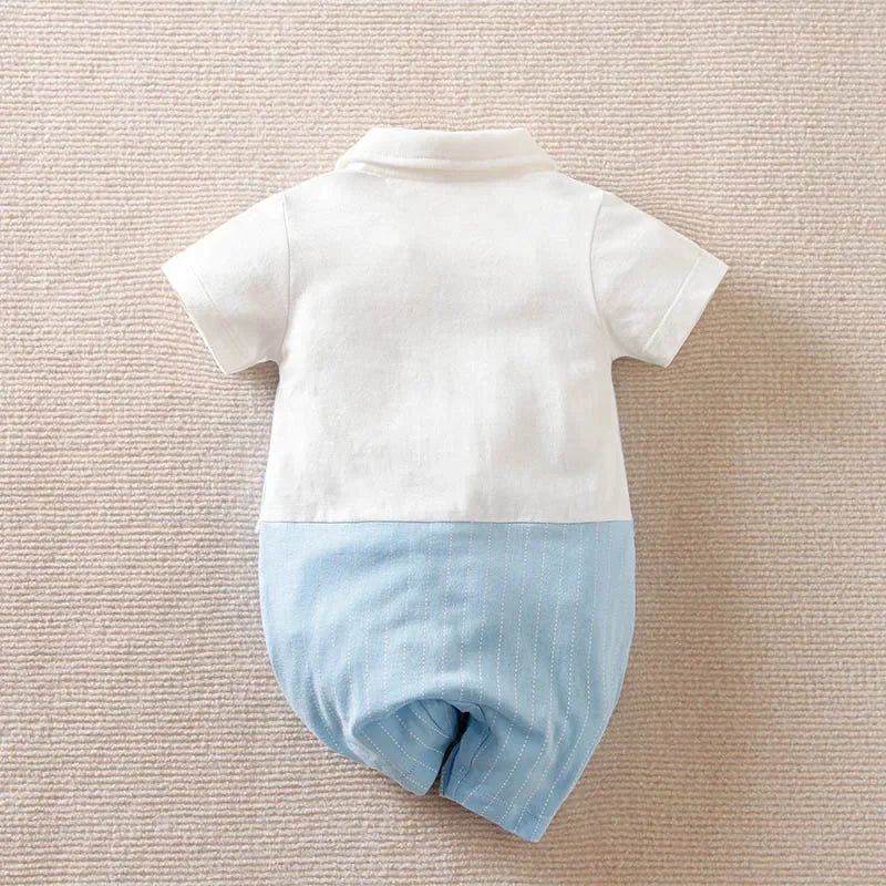 Charming Baby Boy Formal Romper Onsie - Perfect for Special Occasions!