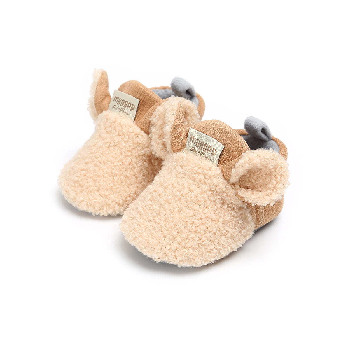 Plush Baby Booties With Gentle Grip Soles