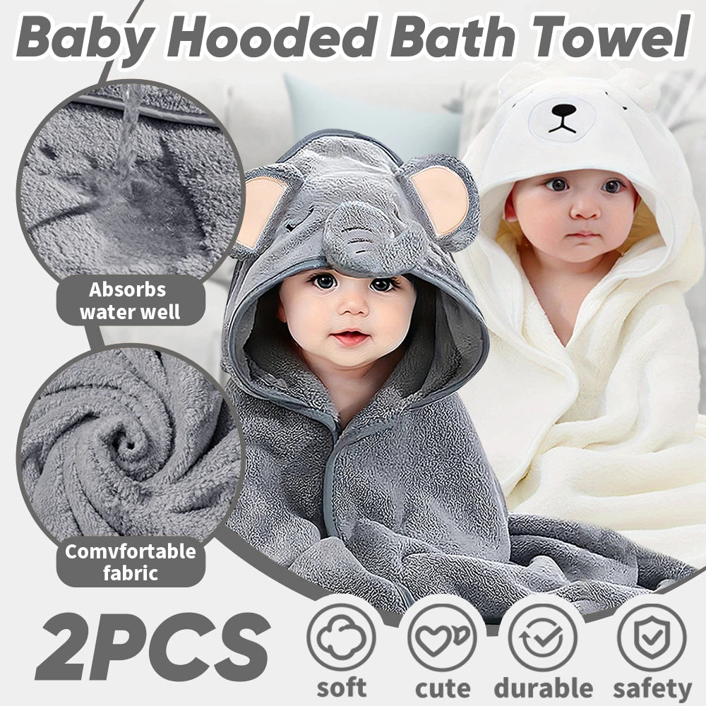 Adorable Animal-Themed Baby Hooded Bath Towels