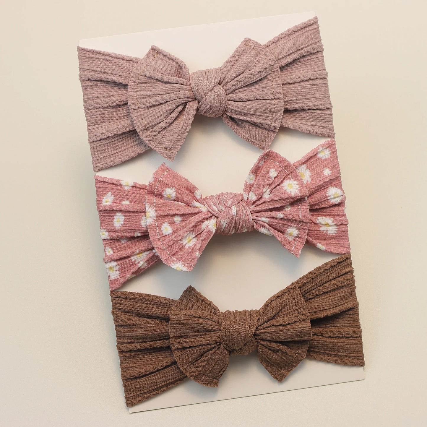 Pastel Fabric Baby Headband 3 pcs Set