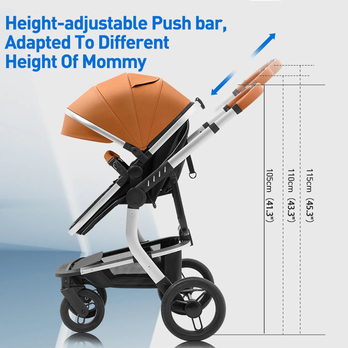 Modern Convertible Baby Stroller System in Camel Brown & Black