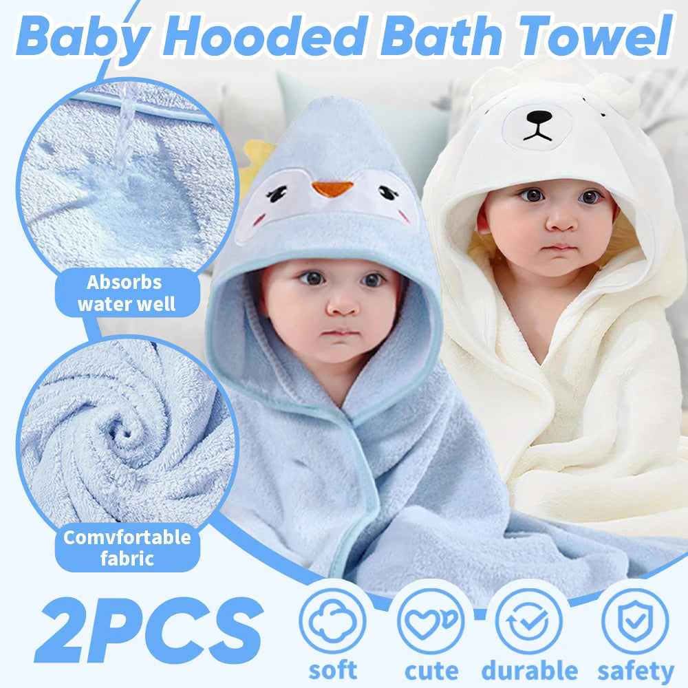 Adorable Animal-Themed Baby Hooded Bath Towels