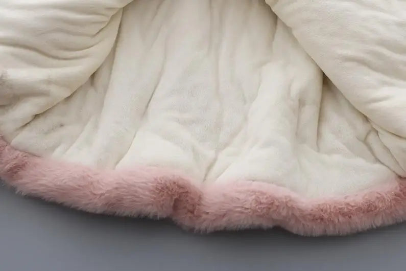 Charming Pink Faux Fur Coat for Girls