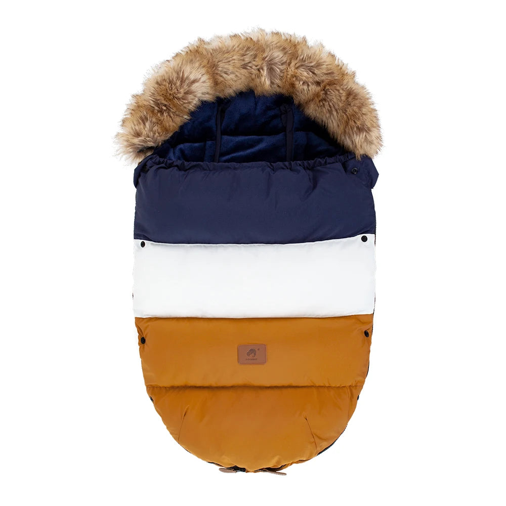 Stroller Footmuff Winter Baby Carriage Bag In Pram Removable Thicker Fur Collar Warm Flannel Newborn Cocoon Baby Envelope