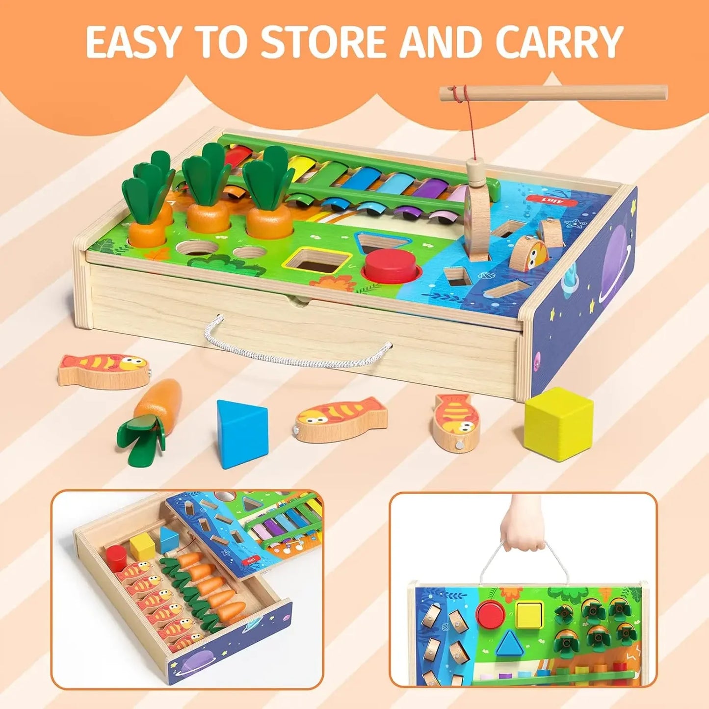 Toddlers Montessori Wooden Educational Toys for Baby Boys Girls