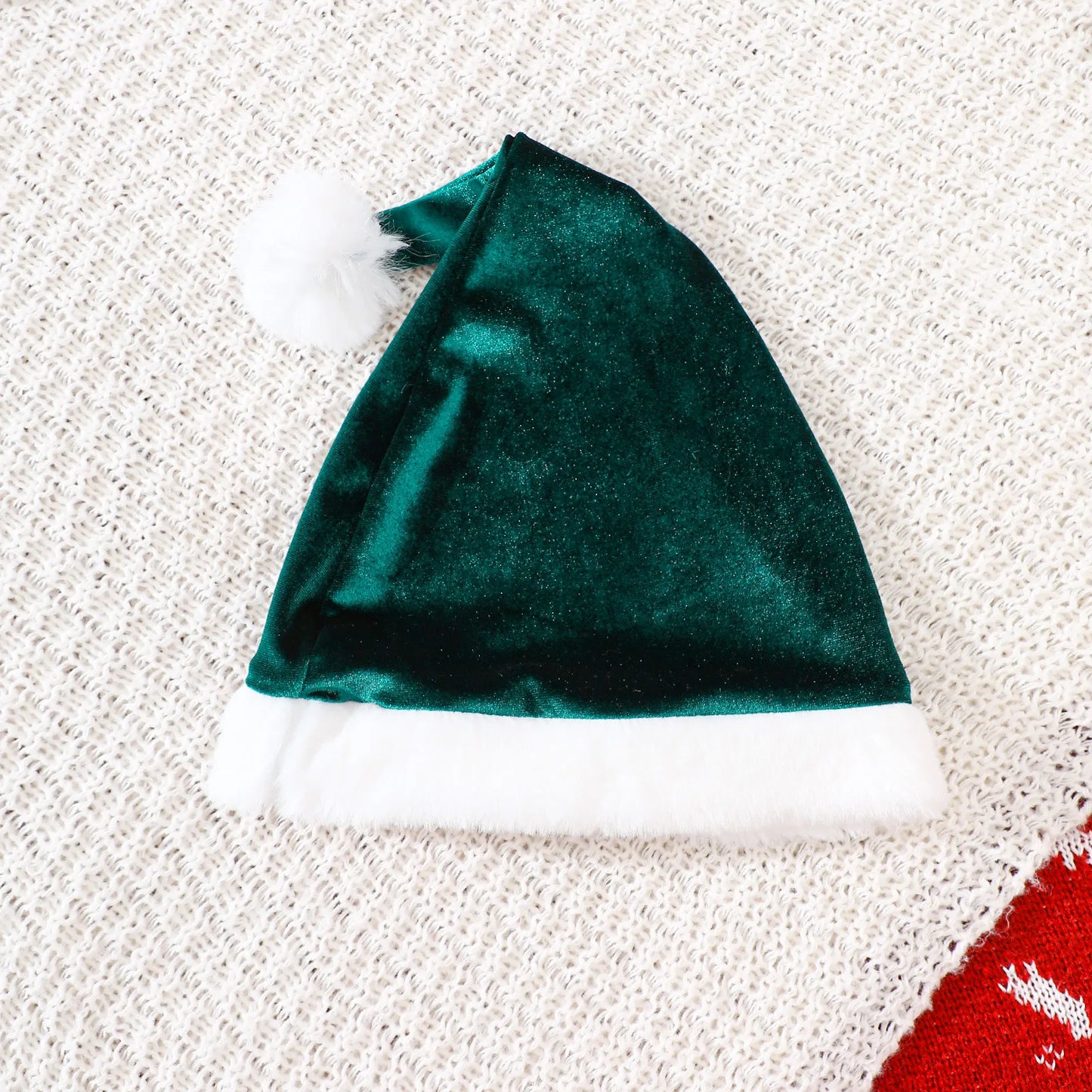 Girls Sleeveless Velvet Christmas Dress with Matching Hat