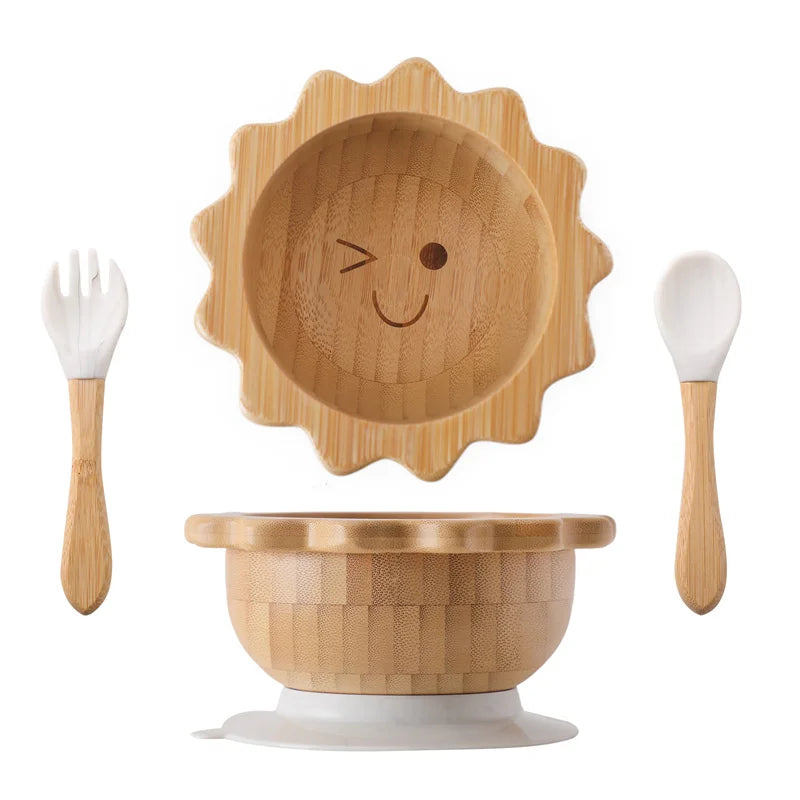 Adorable Wooden Children's Dining Sets with Suction Base