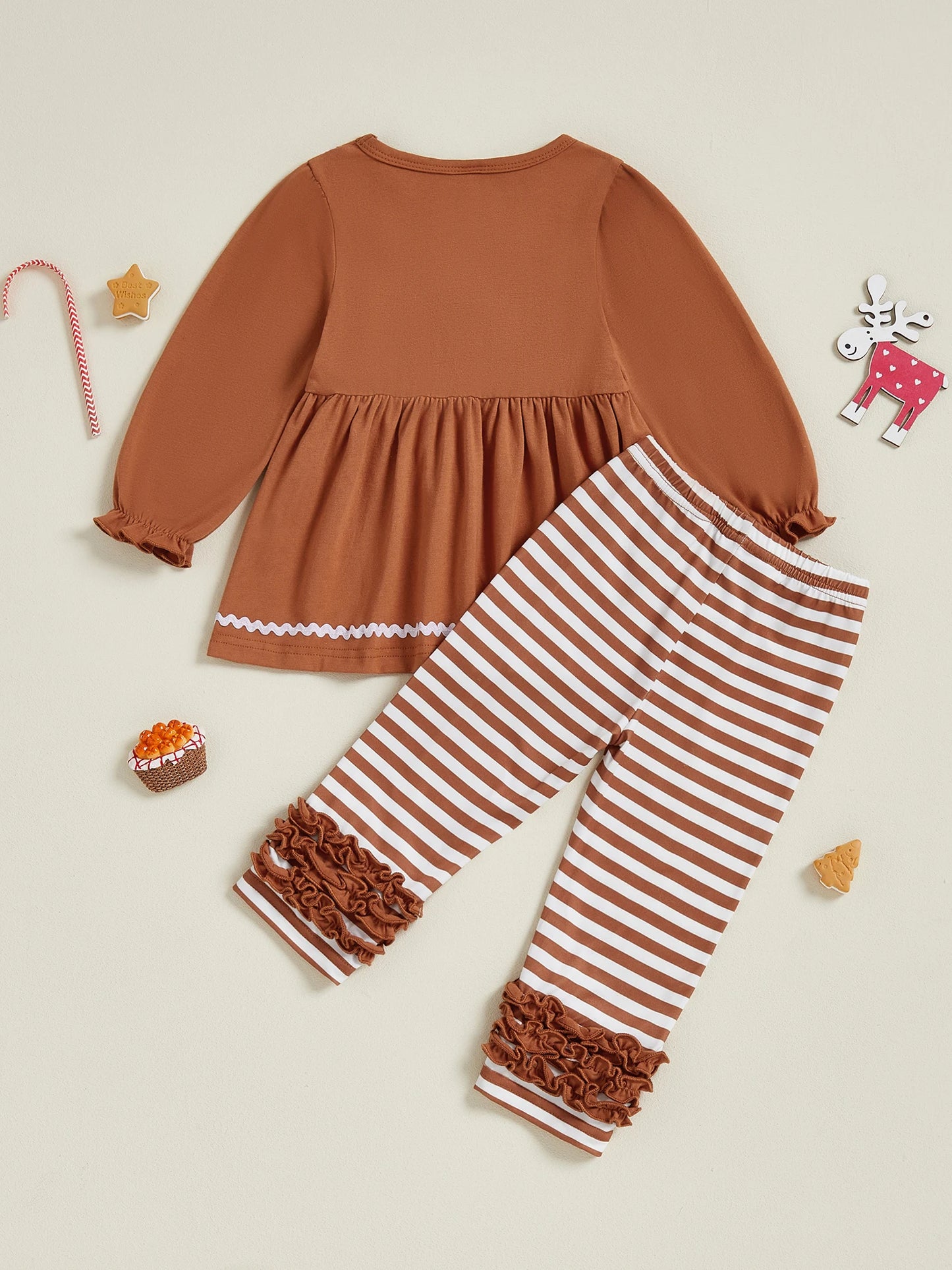 Festive Gingerbread Holiday Outfit for Girls