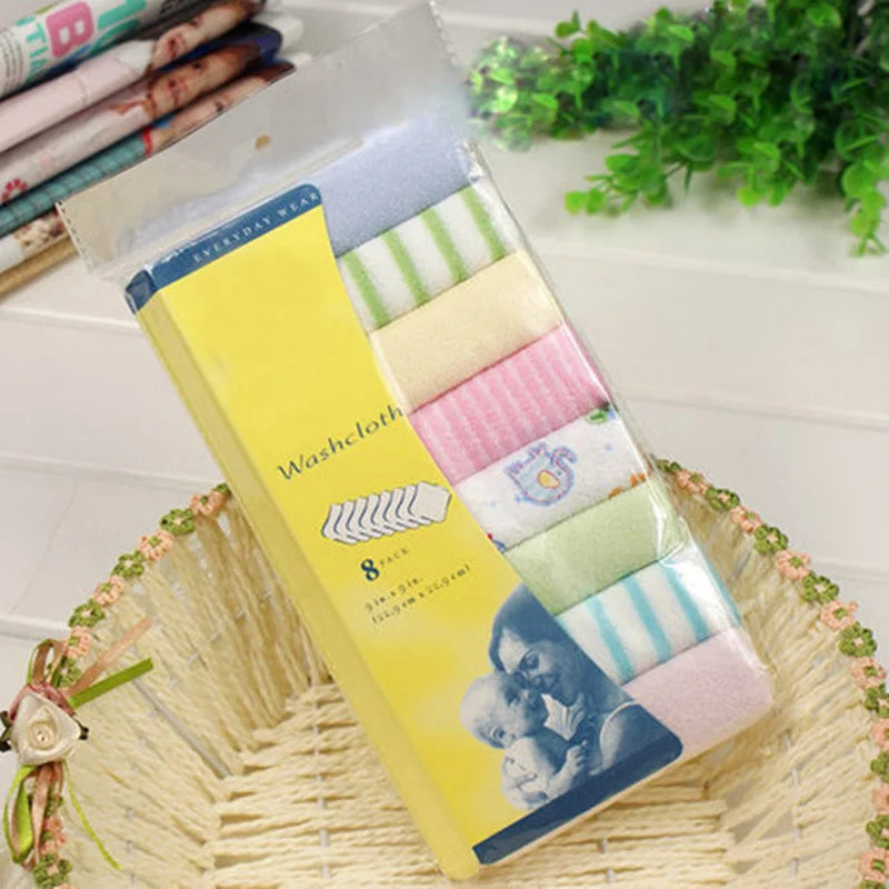 Soft Baby Washcloth Set – 8 Pack Pastel Assortment