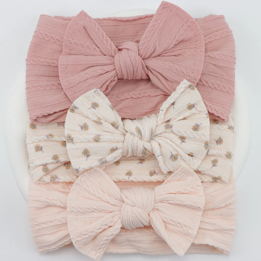 Pastel Fabric Baby Headband 3 pcs Set