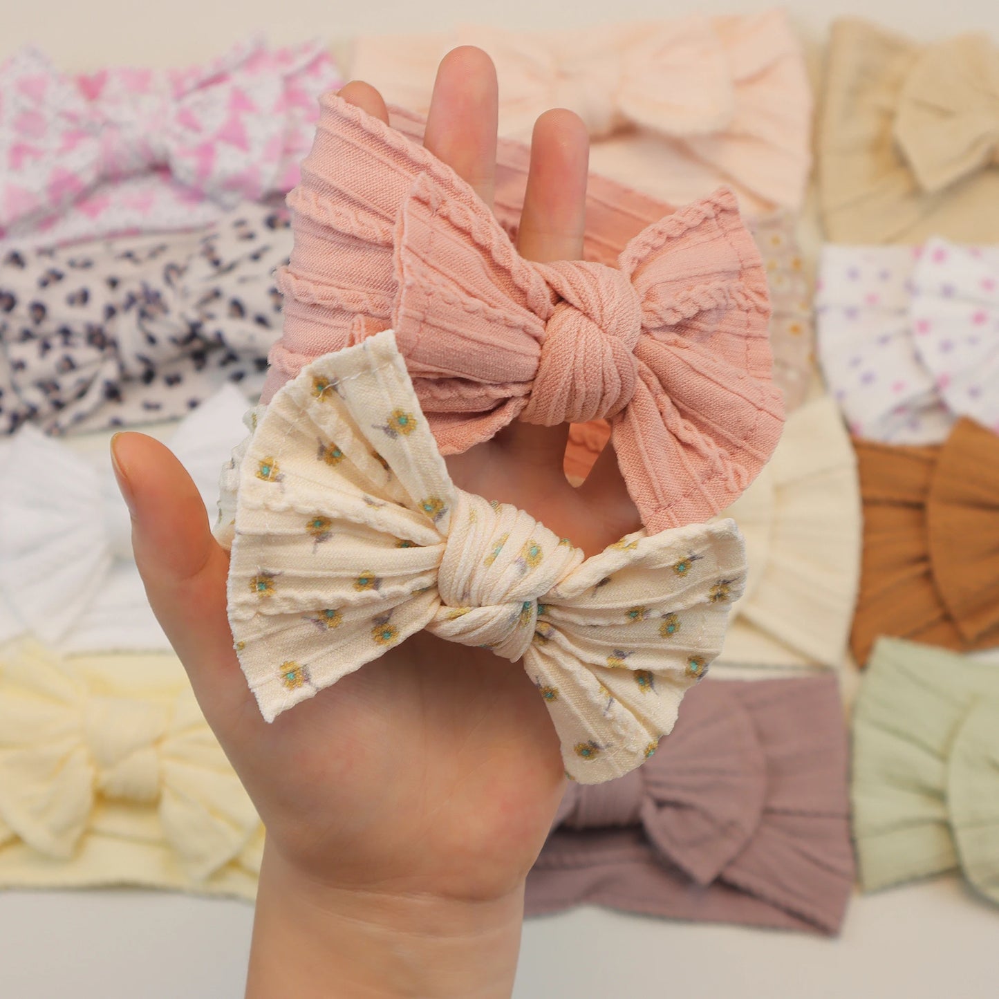 Pastel Fabric Baby Headband 3 pcs Set