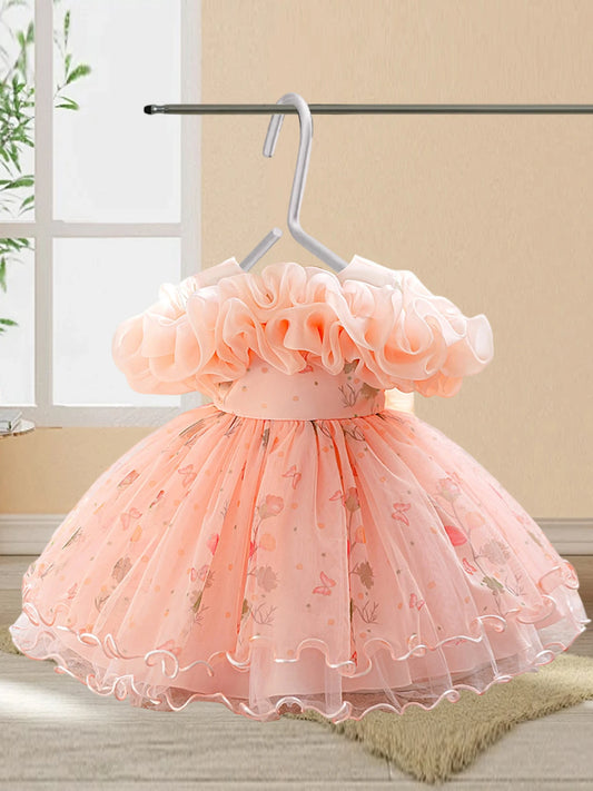 Soft Bloom Layered Tulle Dress for Special Occasions