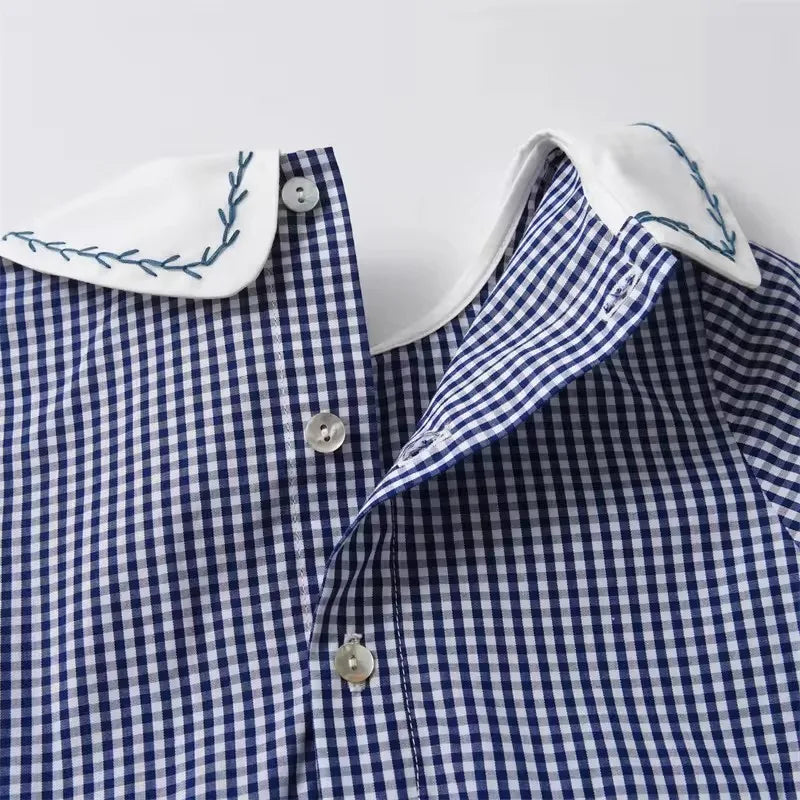 Infant Boutique Baby Boy One Piece Embroideried Romper