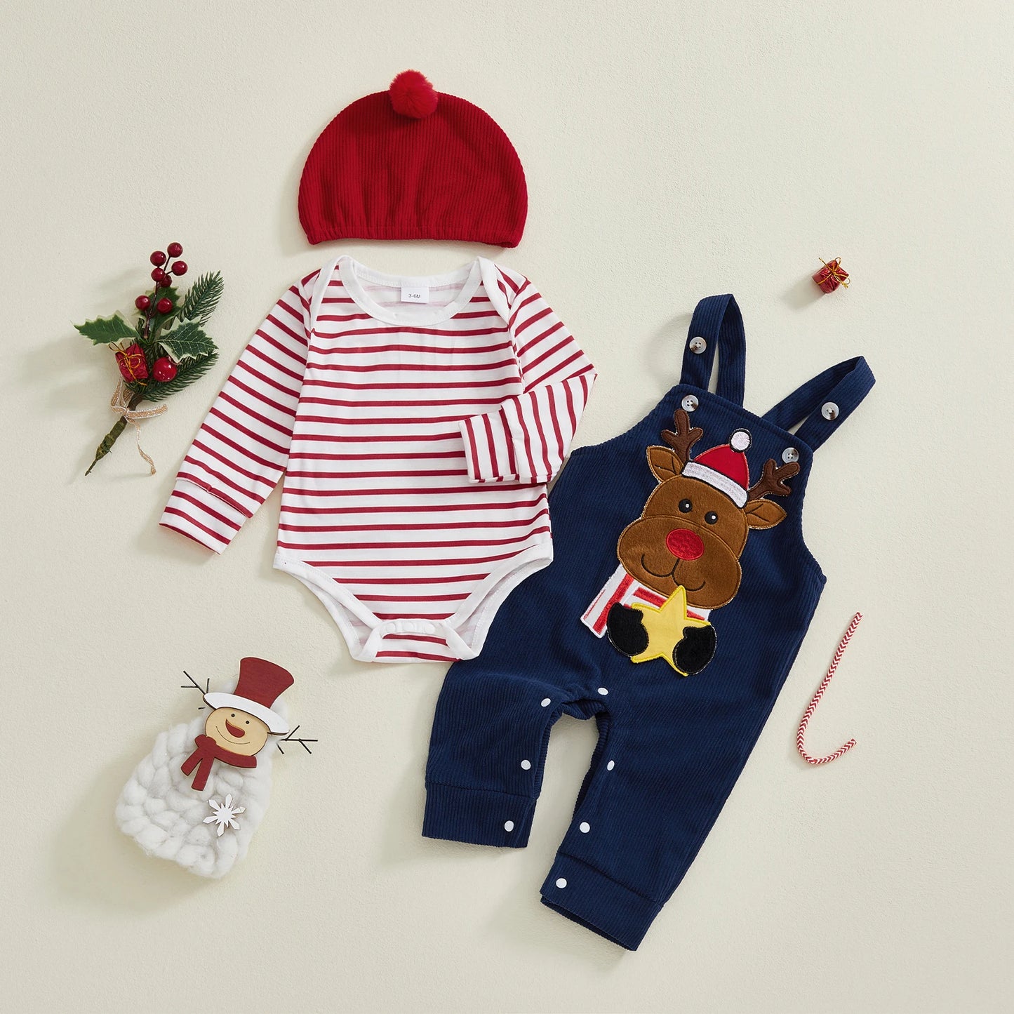 Christmas Casual Baby & Toddler Romper 3 pc Sets