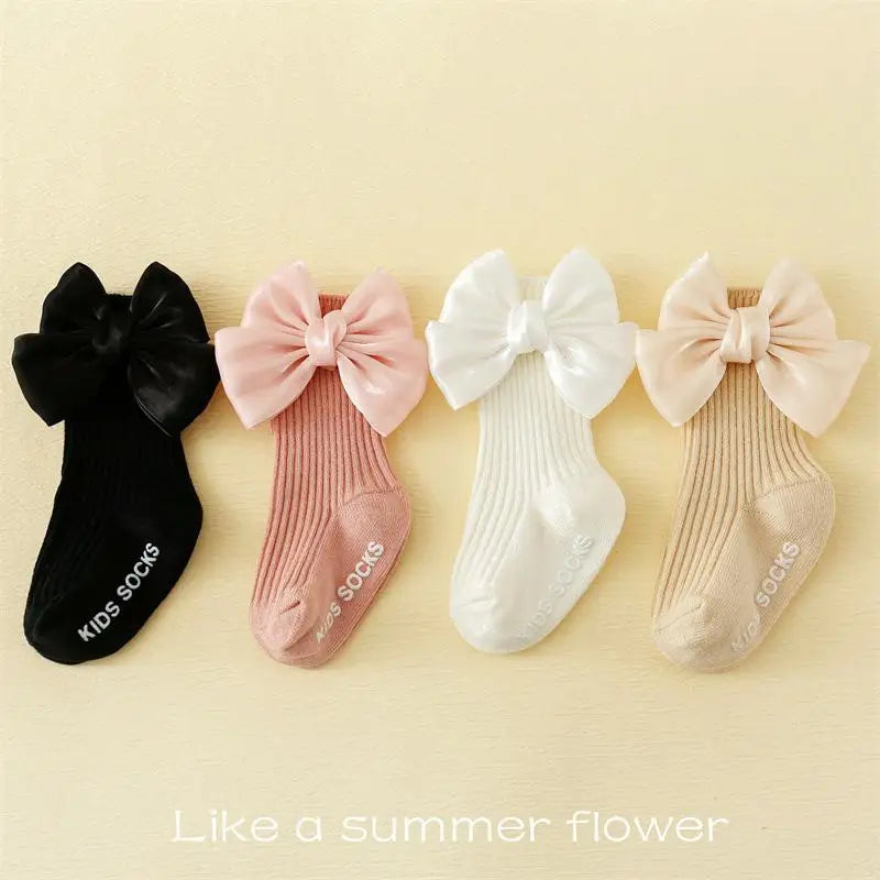 Princess Bow Ribbed Baby Socks