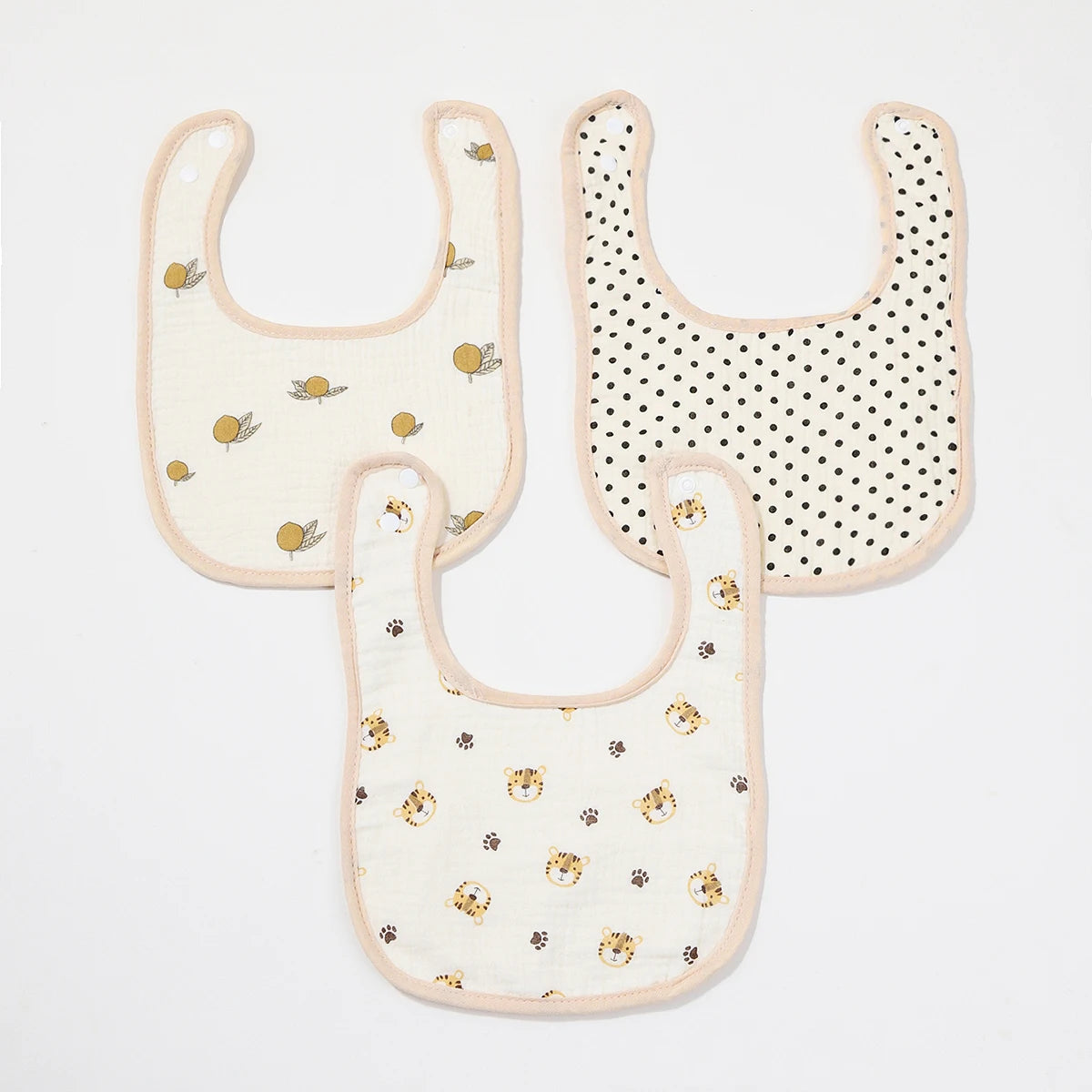 Neutral Cotton Baby Bib Set