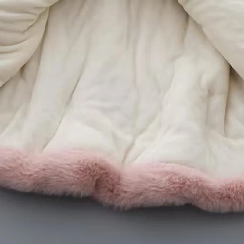 Luxurious Faux Fur Hooded Coat for Girls
