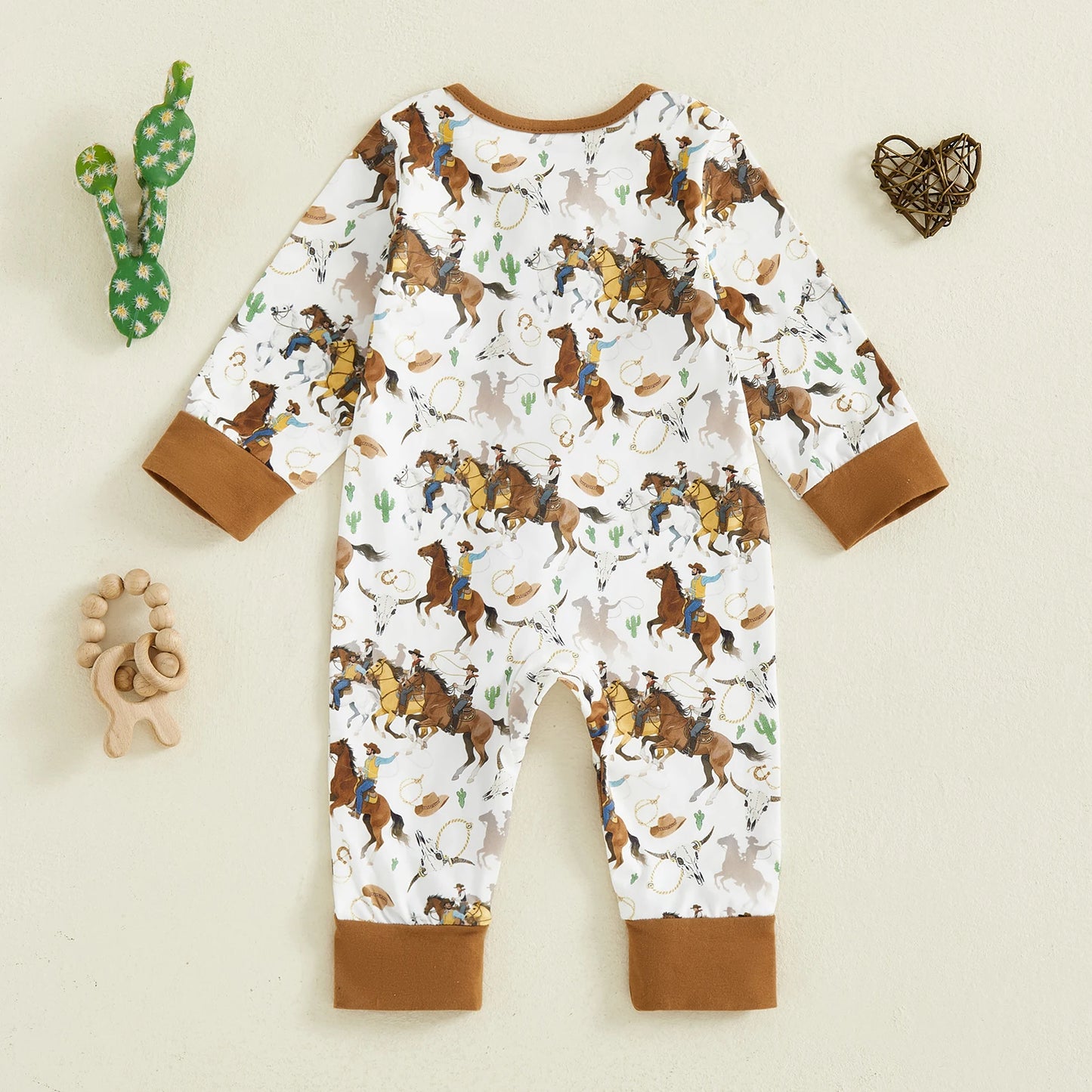 Timeless Vintage Inspired Cowboy Zip One Piece Sleeper