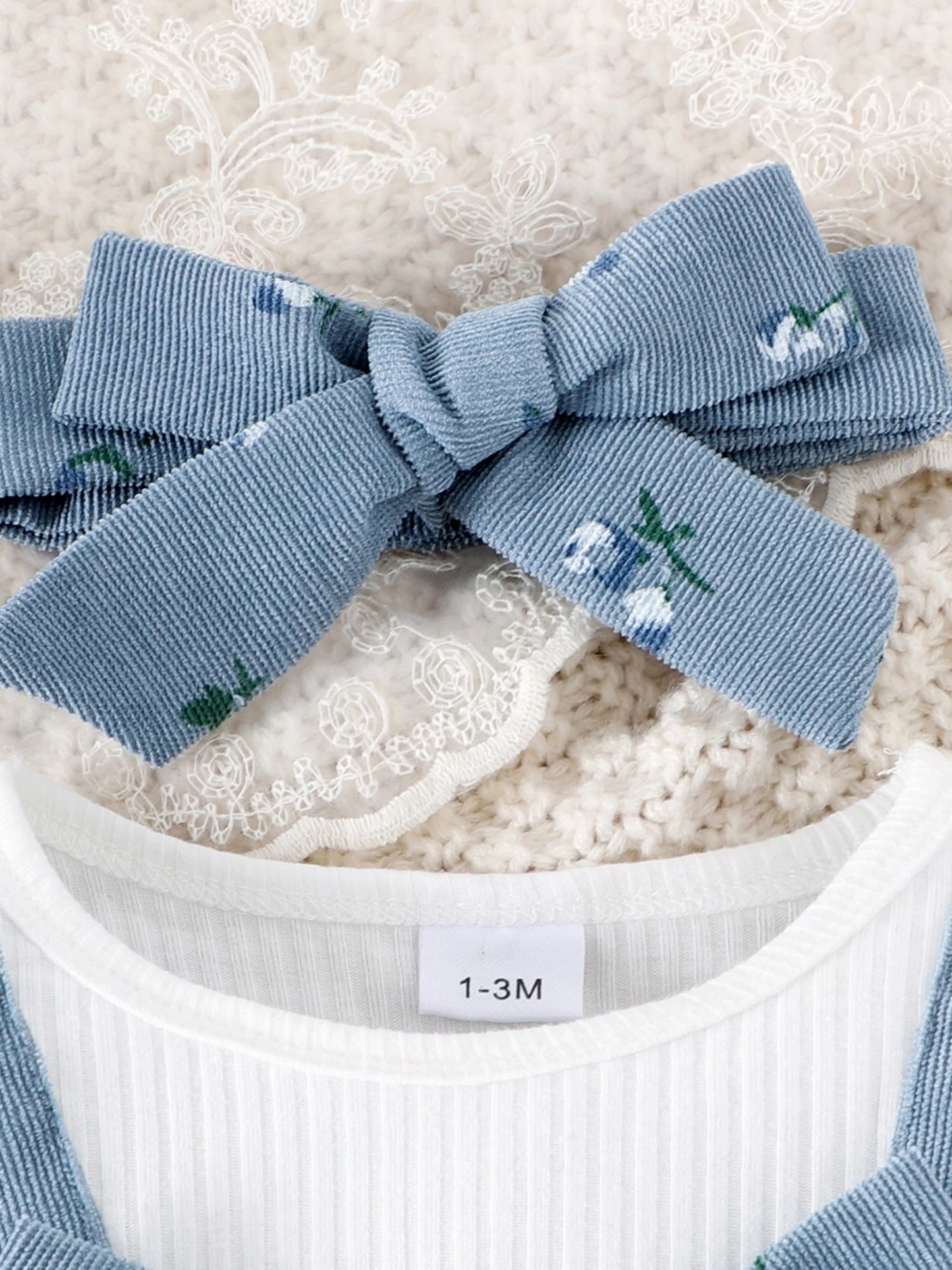 Adorable Baby Overall and Bodysuit Set with Matching Headband