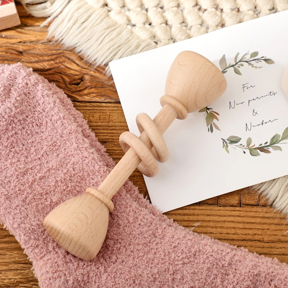 Bathing Set for Newborns Montessori Cotton Towel Toothbrush Cup Socks Rattle Toy Growth Milestone Gift box Photography props