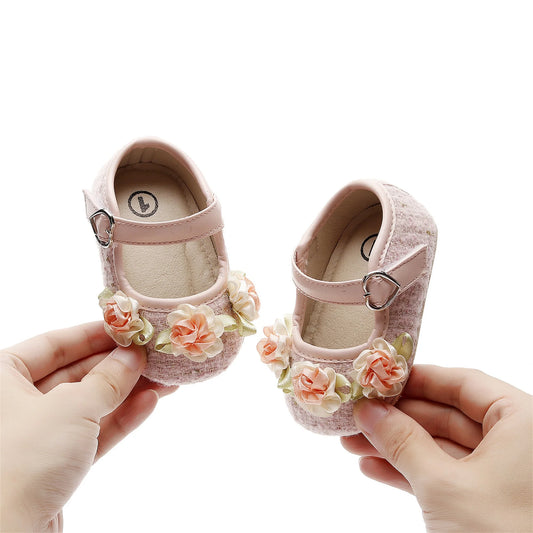 Cute Baby Girls Floral Princess Shoes with Non-Slip Sole