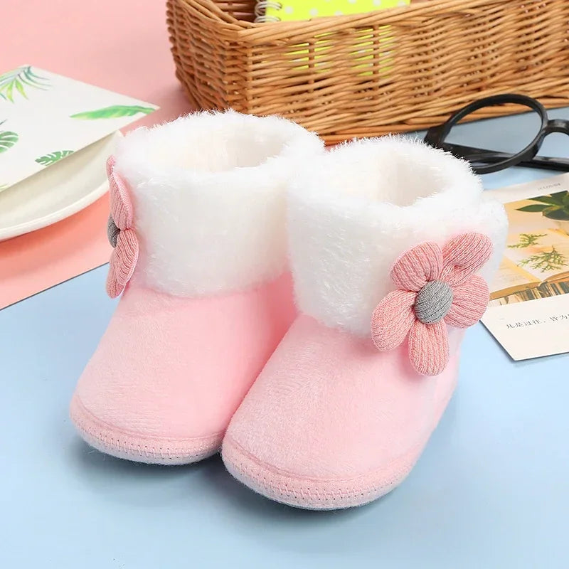 New Fashion Comfortable Shoes Newborn Baby Girls Boys Soft Booties Solid Pompom Snow Boots Infant Toddler Newborn Warming Shoes