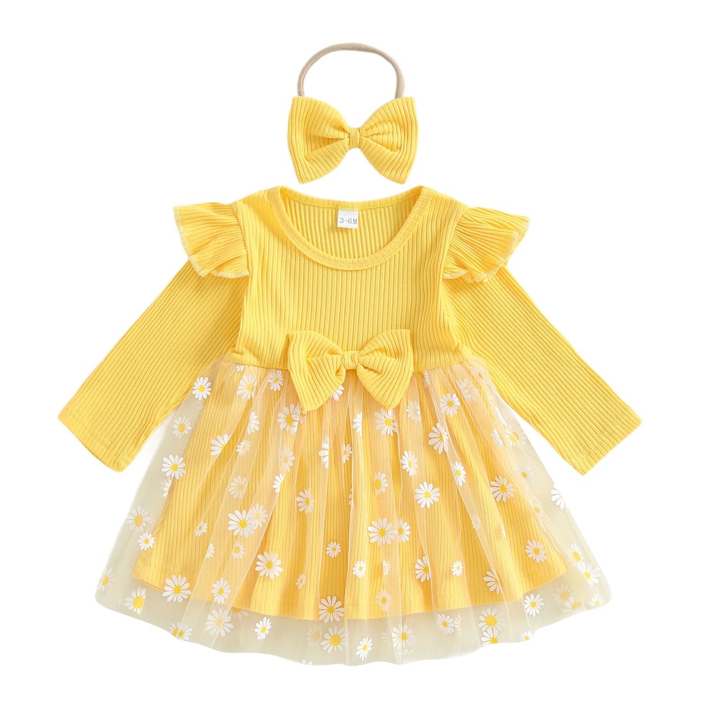Golden Daisy Flutter Dress