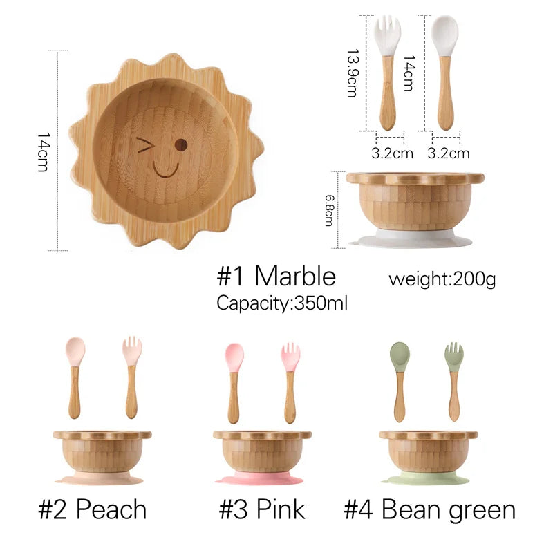 Adorable Wooden Children's Dining Sets with Suction Base