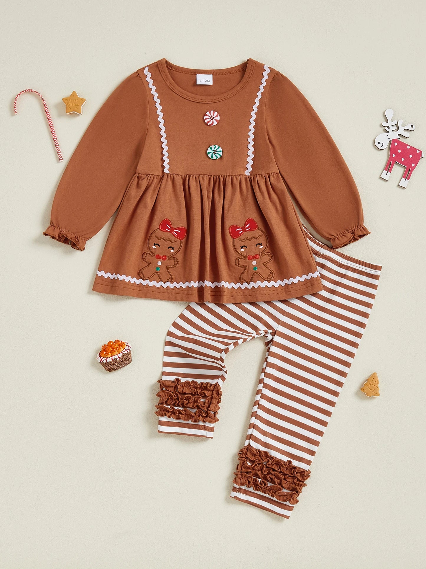 Festive Gingerbread Holiday Outfit for Girls