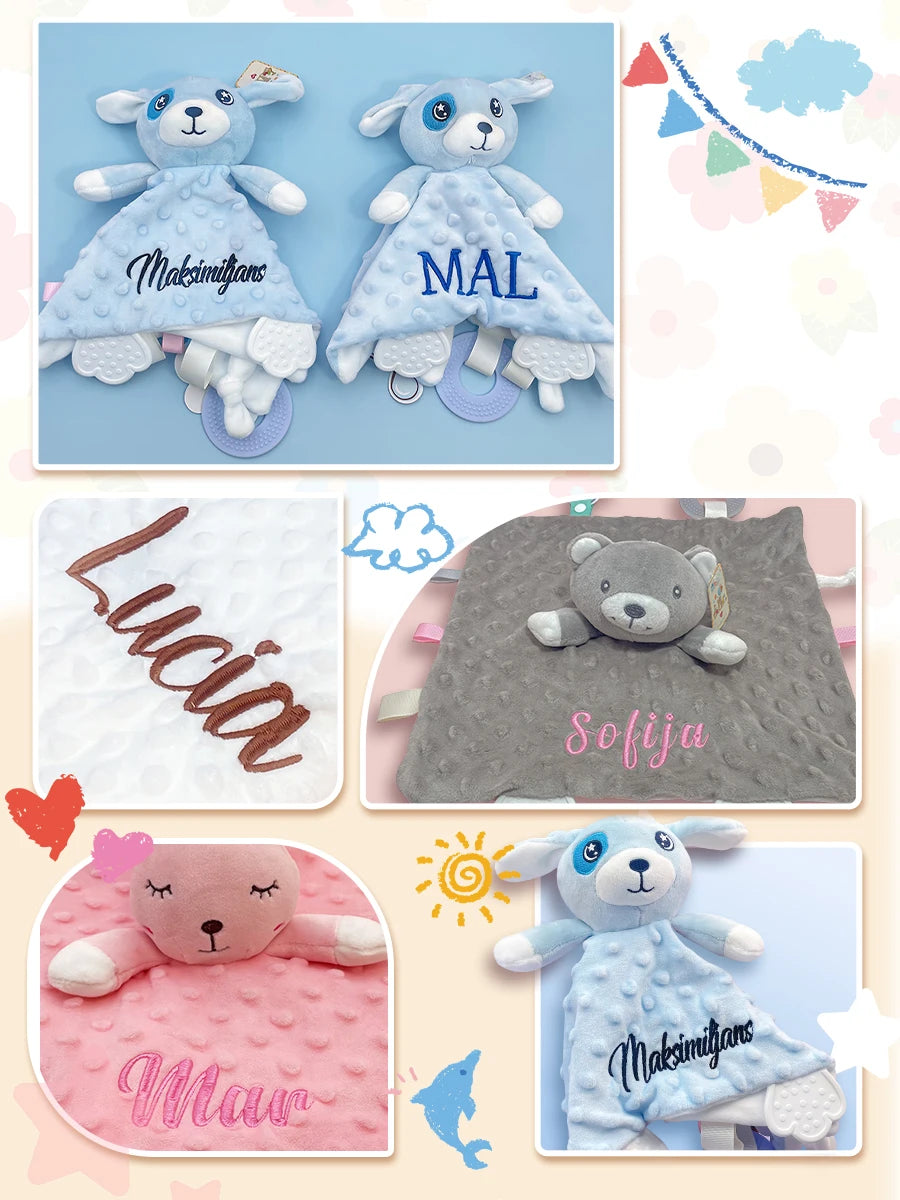 Personalized Security Blanket for Girls and Boys Newborn Gifts Embroidered Baby Blanket Baby Shower Gifts 1st Birthday Gift