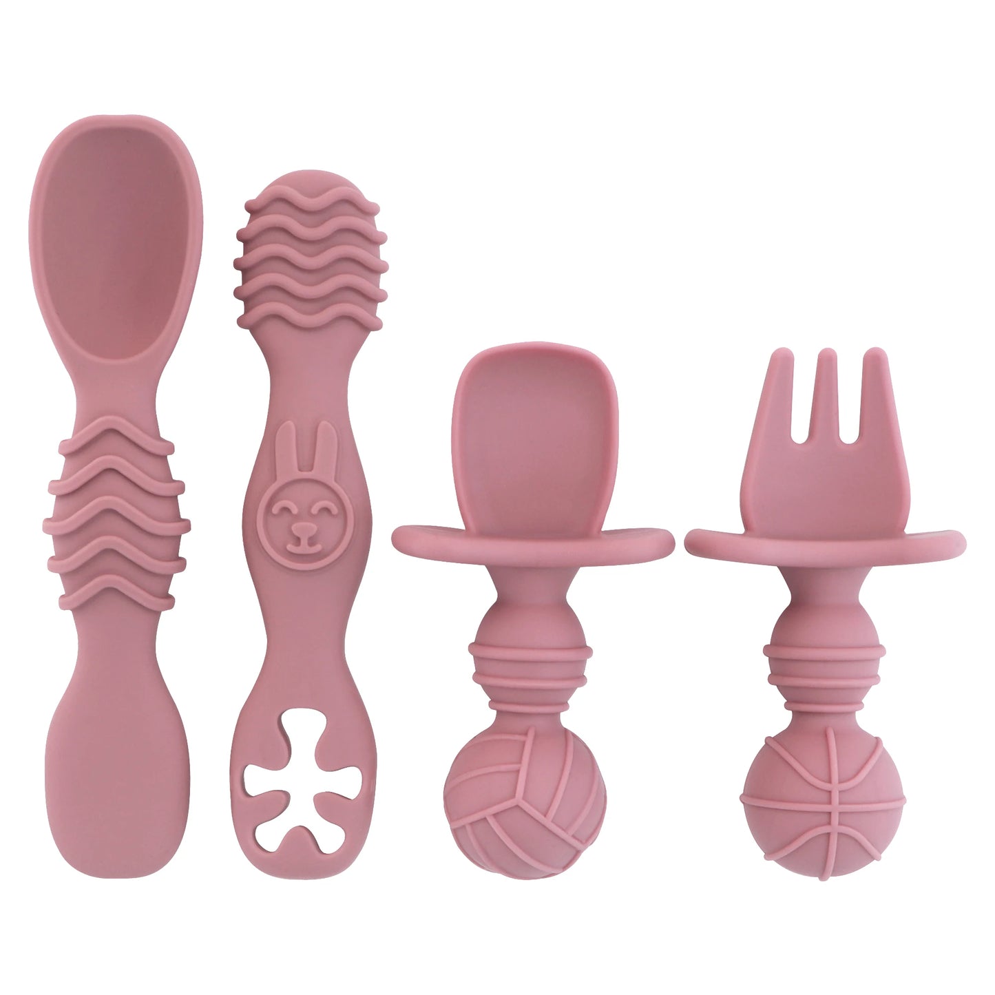 Fashion New 4-Pack Silicone Toddler Spoon Cutlery