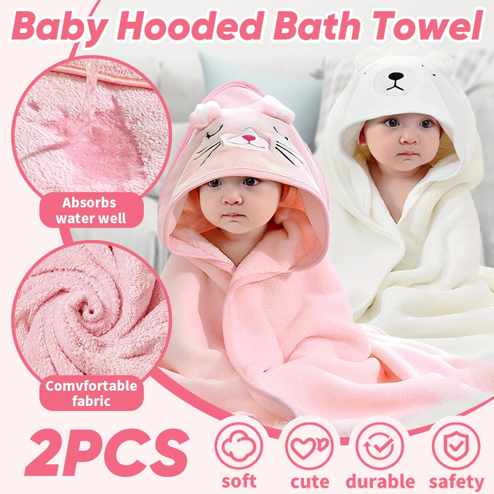 Adorable Animal-Themed Baby Hooded Bath Towels