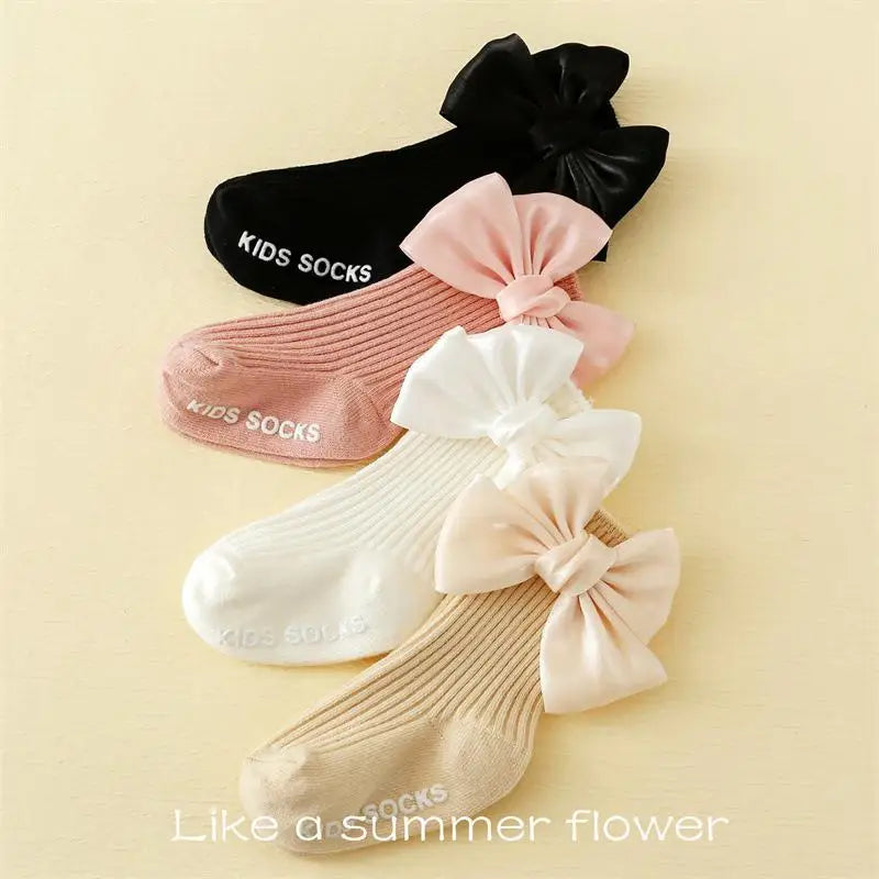 Princess Bow Ribbed Baby Socks