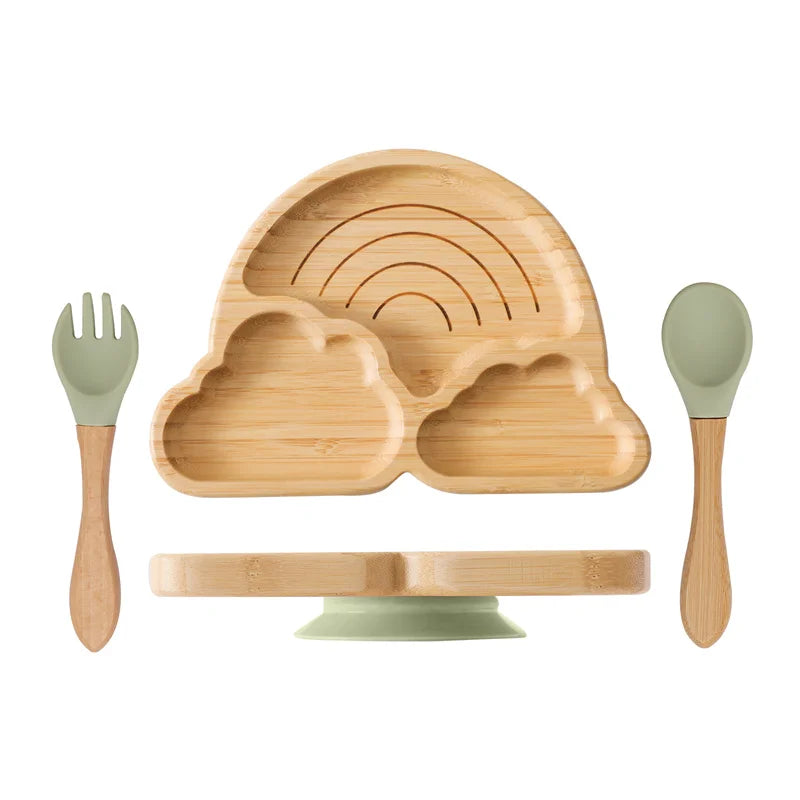 Adorable Wooden Children's Dining Sets with Suction Base