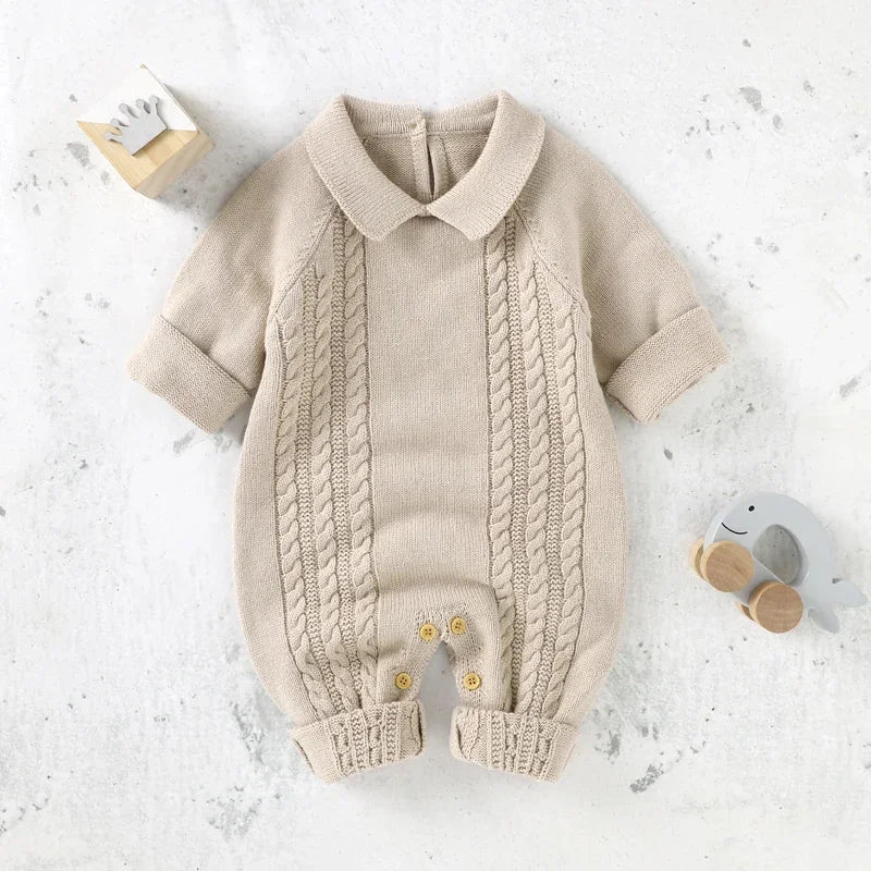 Baby Knitted Hooded Romper 0-18m