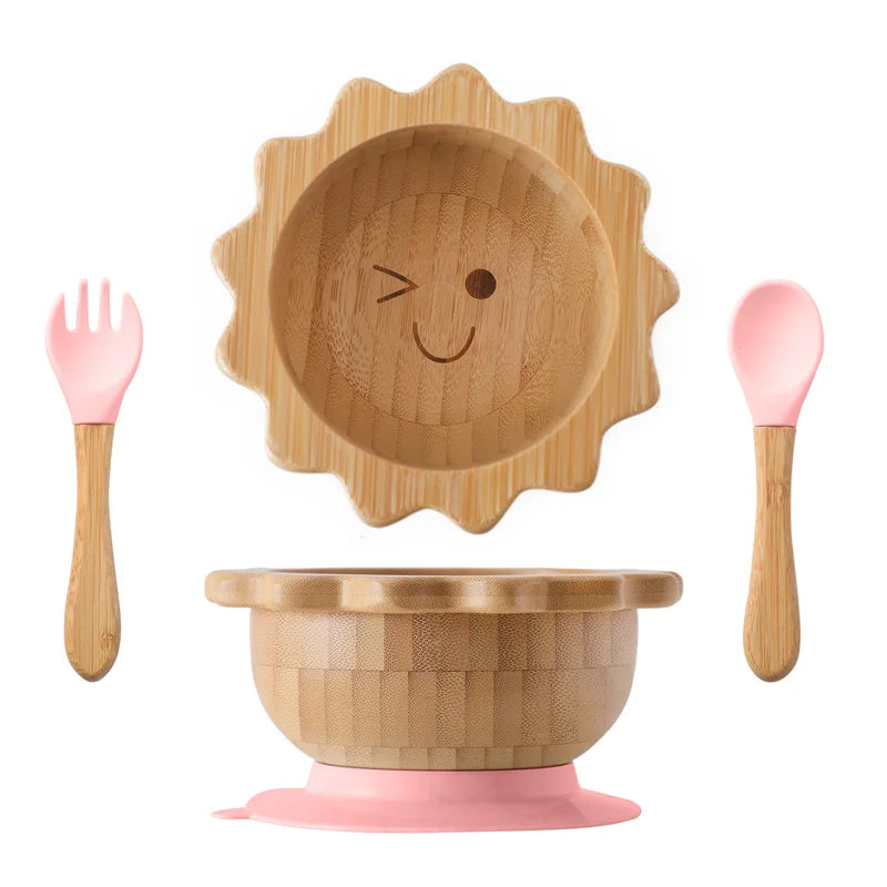 Adorable Wooden Children's Dining Sets with Suction Base