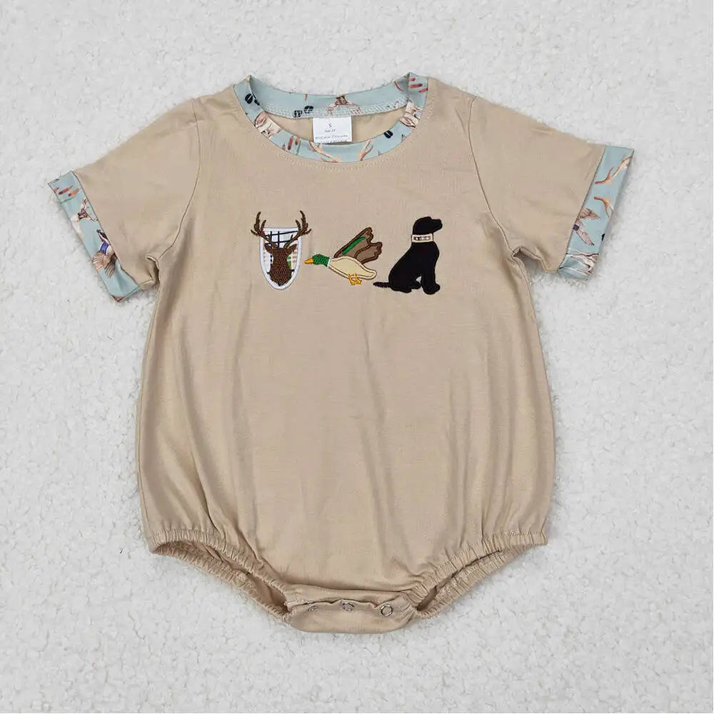 Baby Infant Boys Hunting Deer Duck Dog Rompers Cute Animal Print Baby Clothes for Boys
