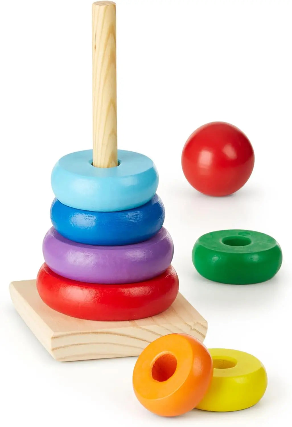 Classic Rainbow Stacker Wooden Ring Educational Toy