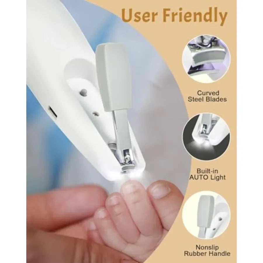 26 in 1 Rechargeable Electric Nail Trimmer Set with Auto Light for Newborns and Toddlers
