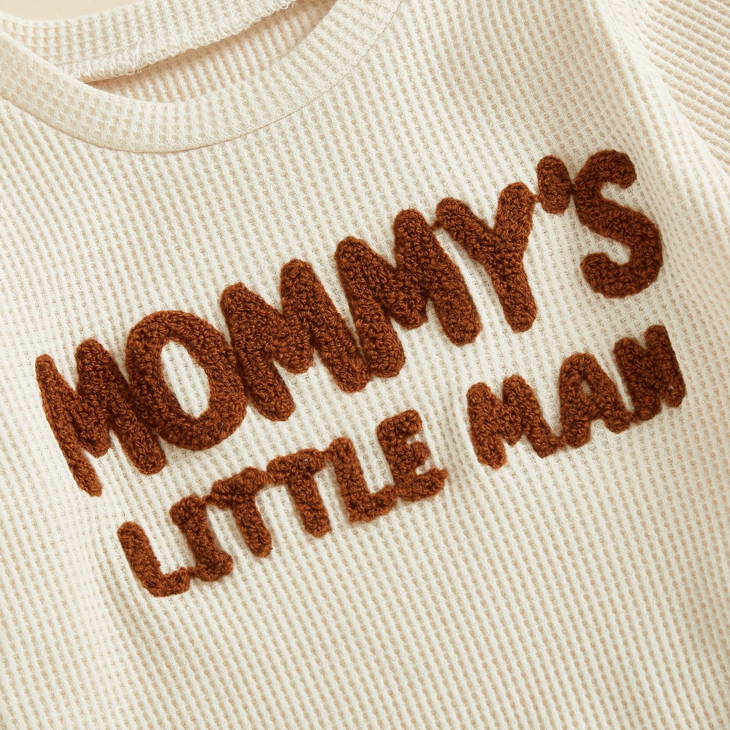 Mommy’s Little Man Waffle Knit Set