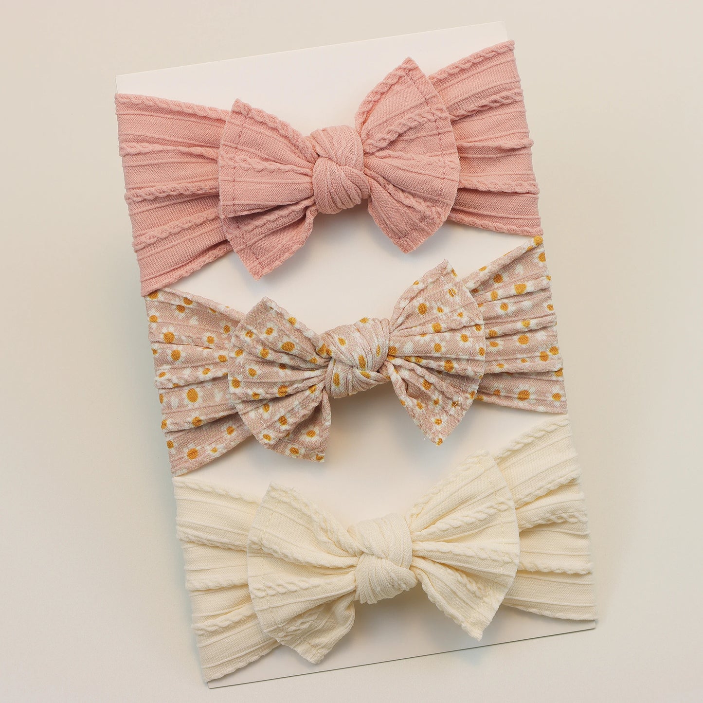 Pastel Fabric Baby Headband 3 pcs Set
