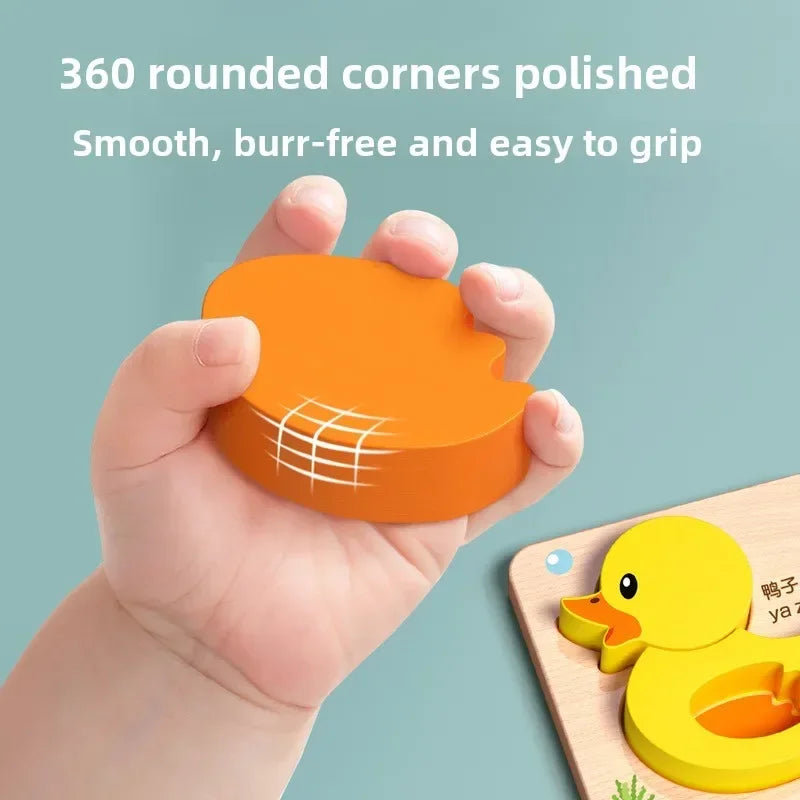 Montessori Cartoon 3D Wooden Puzzle Animal Traffic Jigsaw Toys for Kids