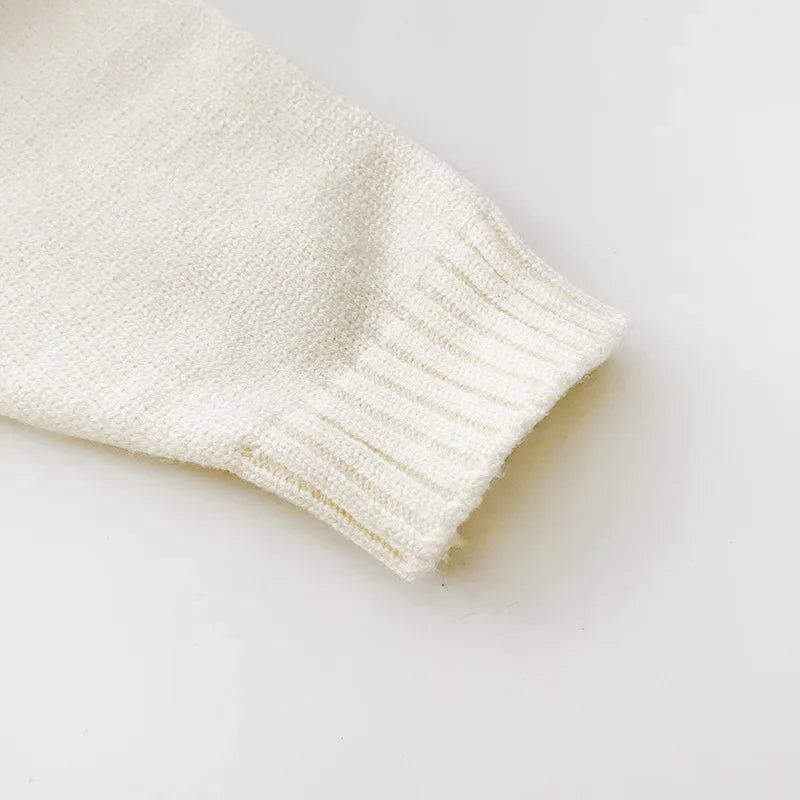 Cute Bear Knit Baby Girl Coat Children's Knitted Cardigan Long Sleeved Top Baby Sweater Outdoor Wear Baby Clothes New Born