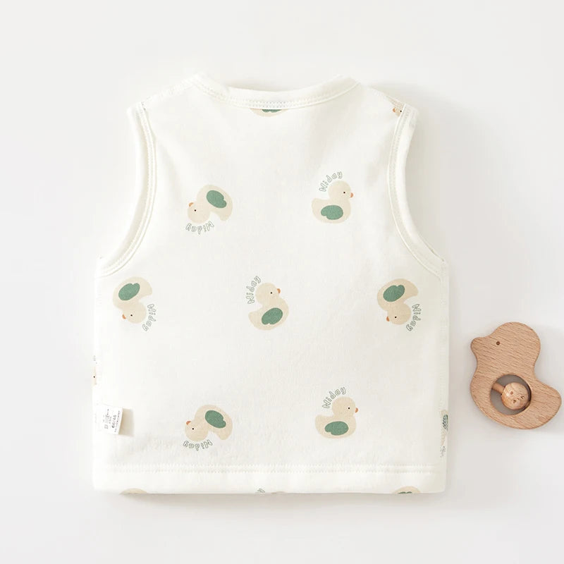 Baby Cotton Padded Vest Autumn And Winter 3-8 Months Baby Pure Cotton Outer Vest Newborn Shoulder Jacket
