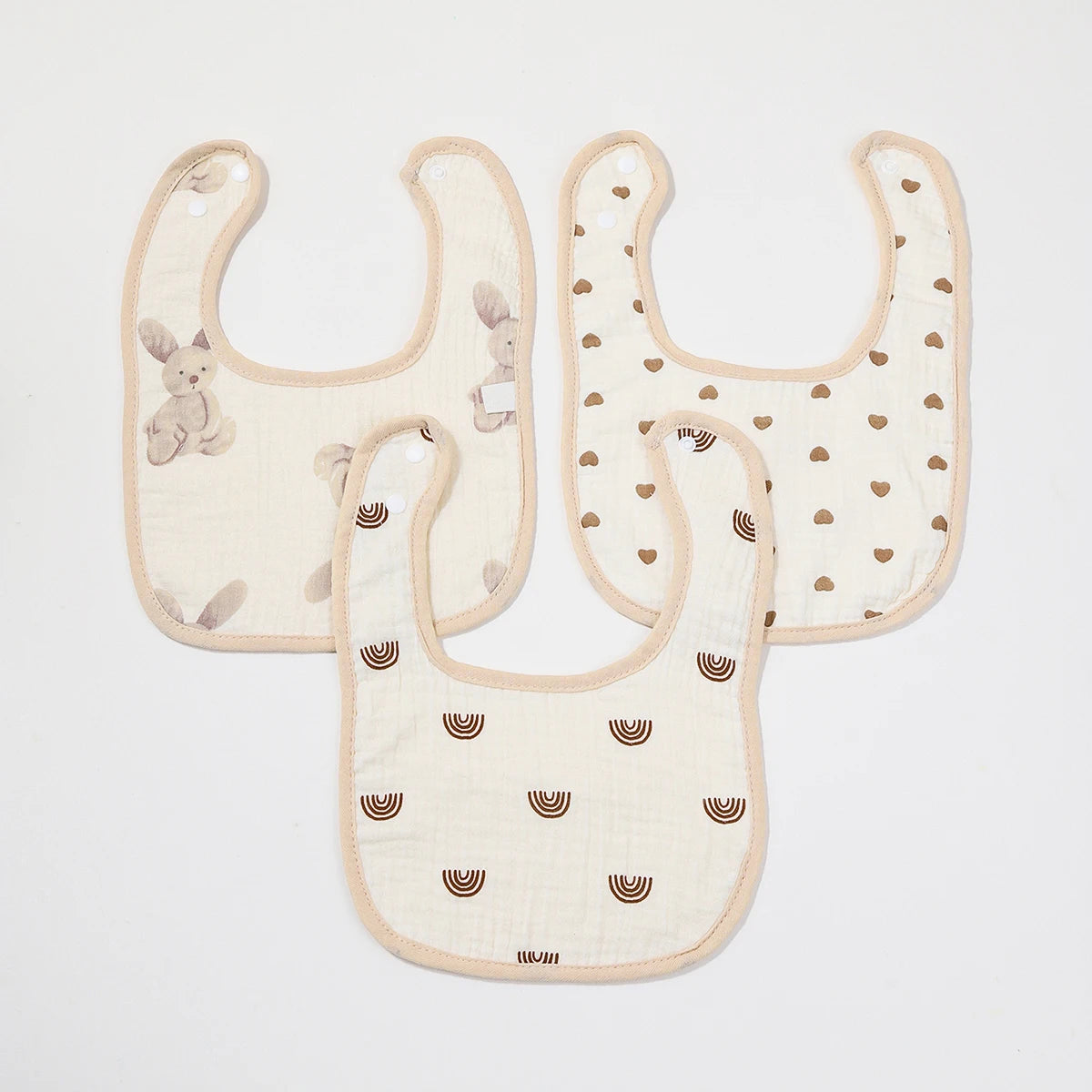 Neutral Cotton Baby Bib Set